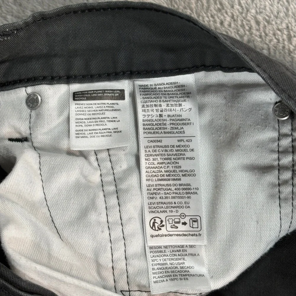 Levi's 514 Straight Fit Pants Mens 34x32 Charcoal Gray Twill Cotton